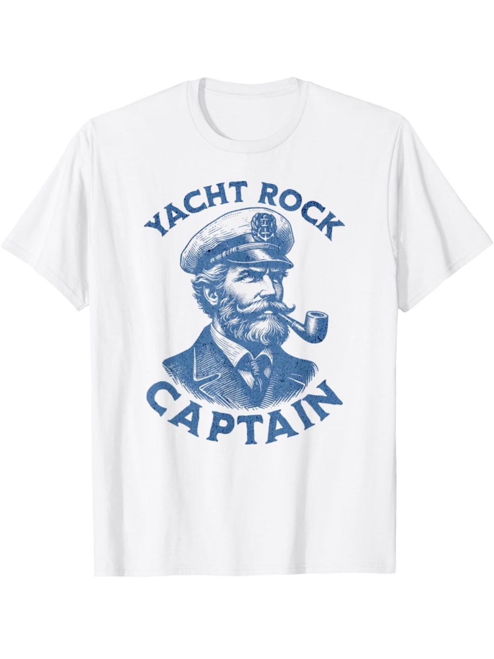 Yacht Rock Captain Graphic Tee - White/Blue